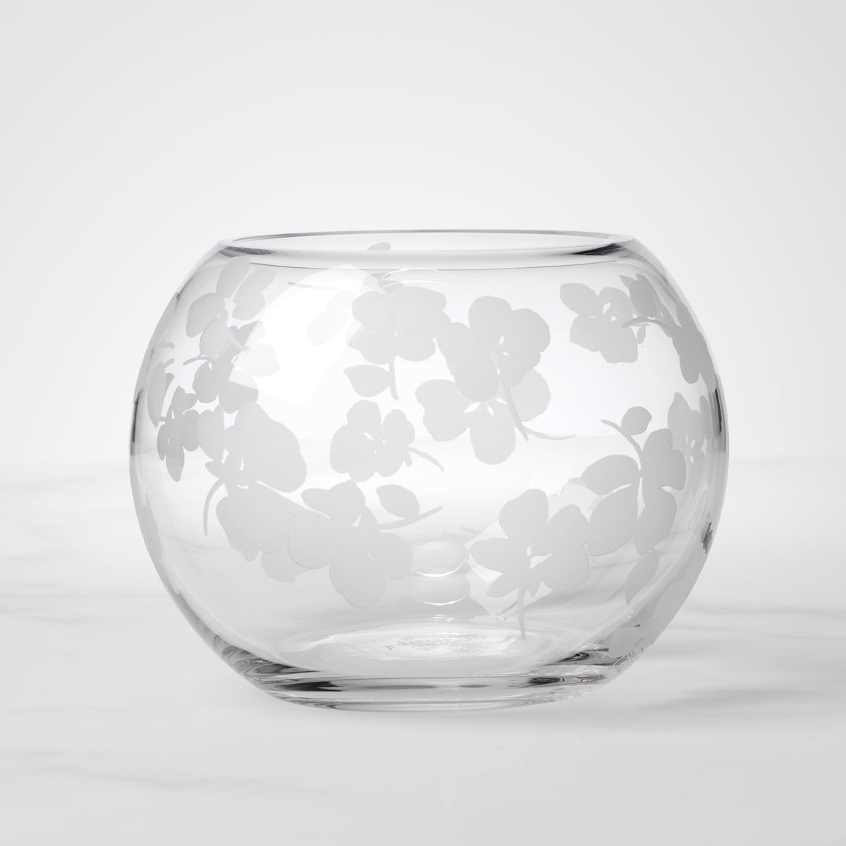 Spring Pansies Glass Petite Rose Bowl