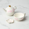 Spring Pansies Tea For One with Tea Bag Holder