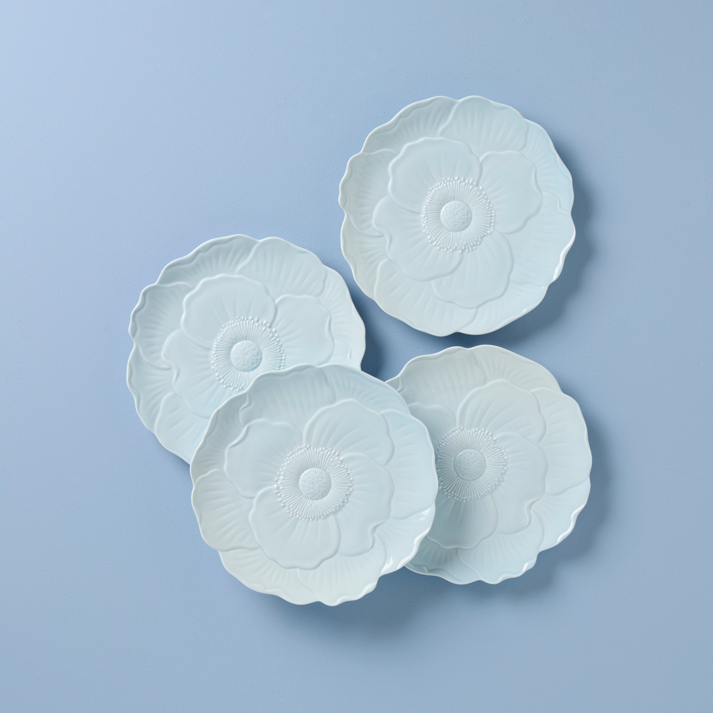 lenox 花柄皿 5枚セット Butterfly Meadow Floral Blue Accent Plates, Set of 4 – Lenox