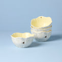 Butterfly Meadow Floral Yellow Dessert Bowls, Set of 4