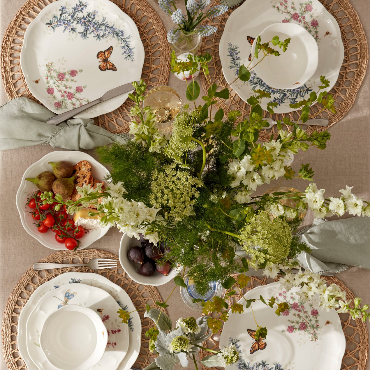 Butterfly Meadow Herbs 12-Piece Dinnerware Set