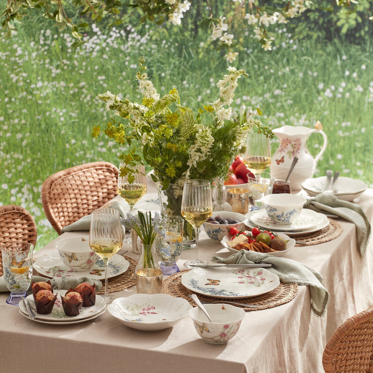 Butterfly Meadow Herbs 12-Piece Dinnerware Set