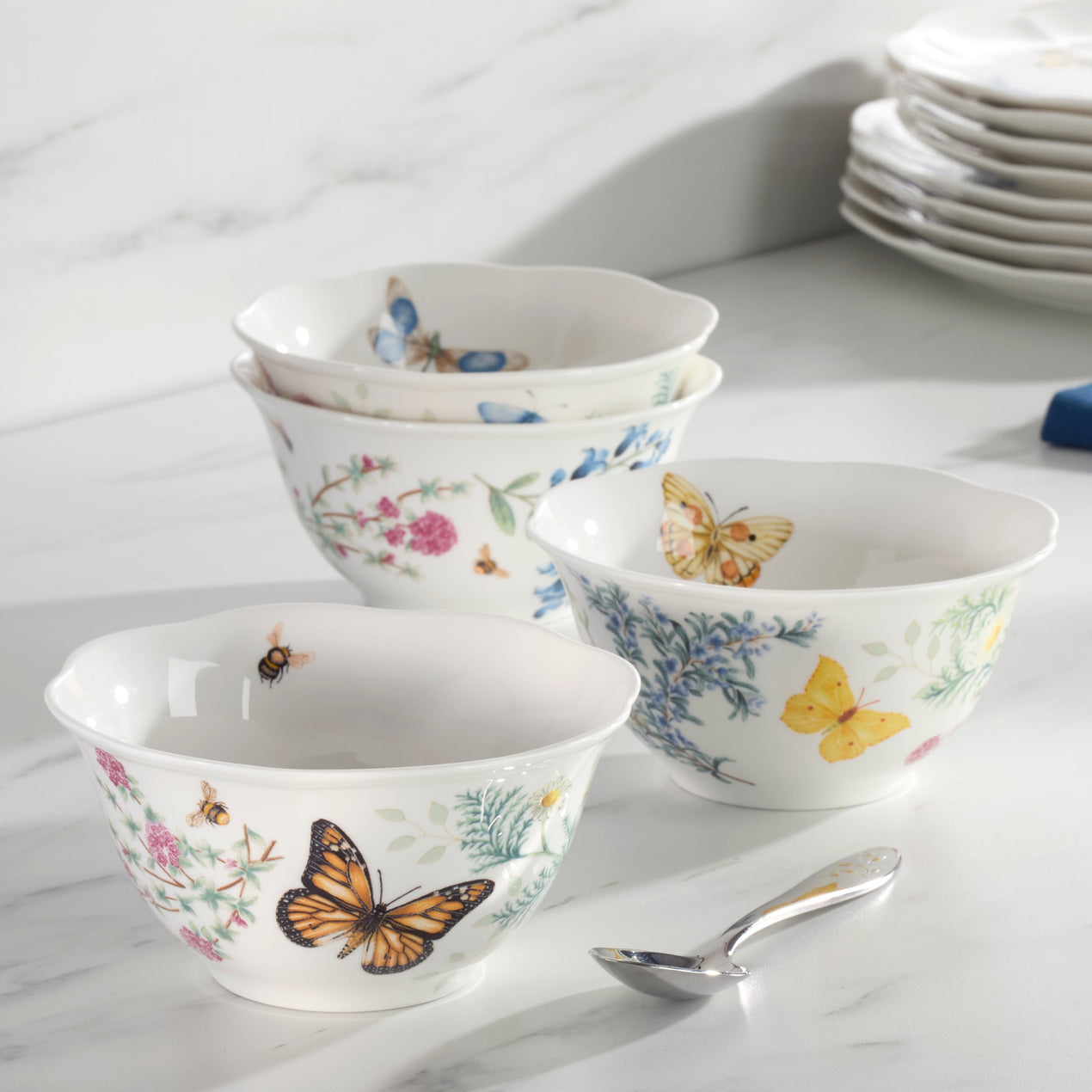 Butterfly Meadow Herbs Rice Bowls - Set of 4 – Lenox Corporation