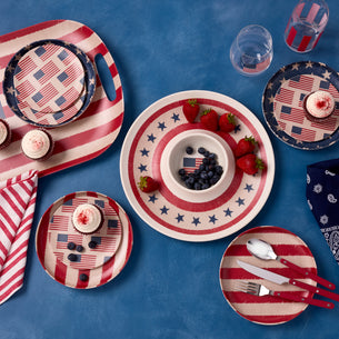 Vintage Americana Tidbit Plates - Set Of 4