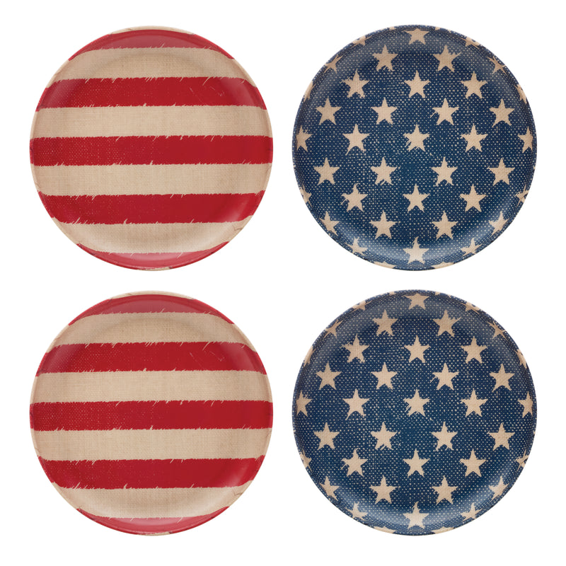 Vintage Americana Accent Plates, Set Of 4