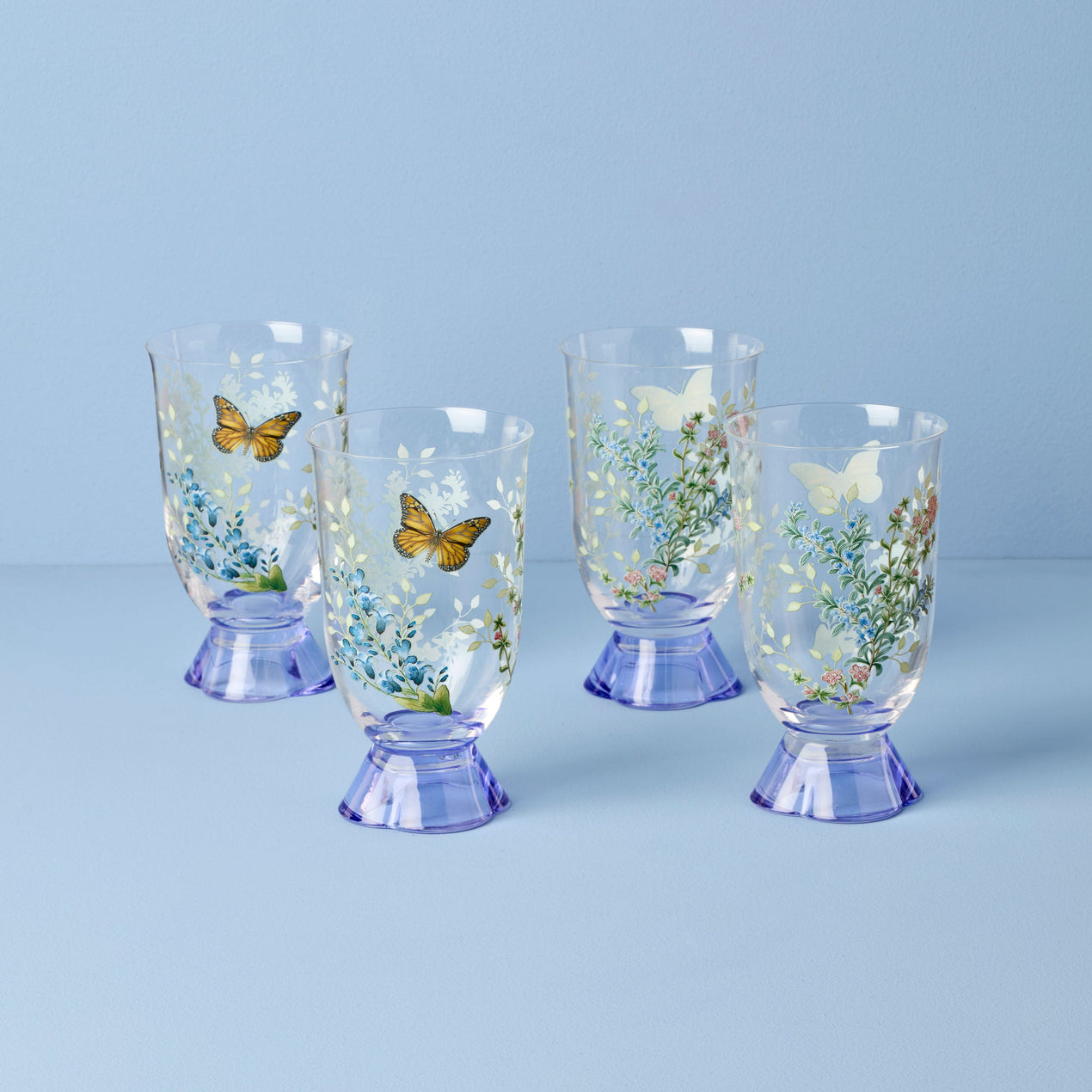 Butterfly Meadow Herbs Tall Tumblers, Set of 4