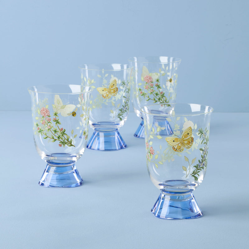 Lenox 897832 Butterfly Meadow Herbs Short Tumblers, Set of 4