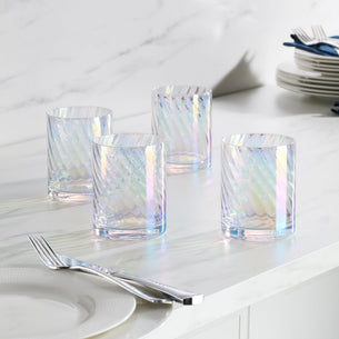 Tuscany Classics Iridescent Double Old-Fashioned Glasses, Set of 4