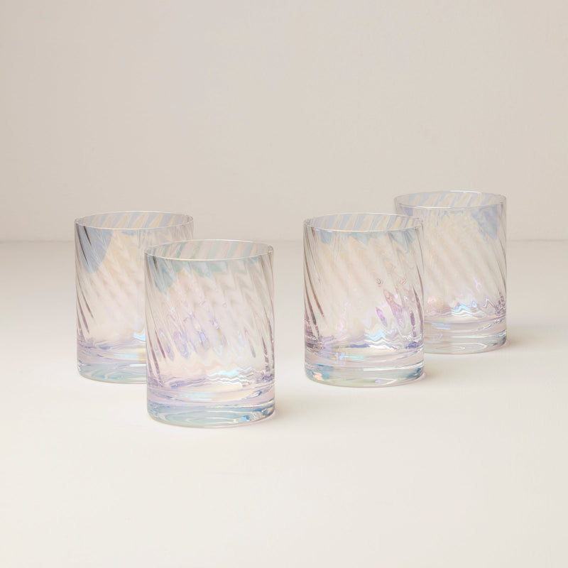 Tuscany Classics Iridescent Double Old-Fashioned Glasses, Set of 4