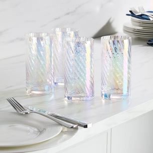 Tuscany Classics Iridescent Highball Glasses, Set of 4