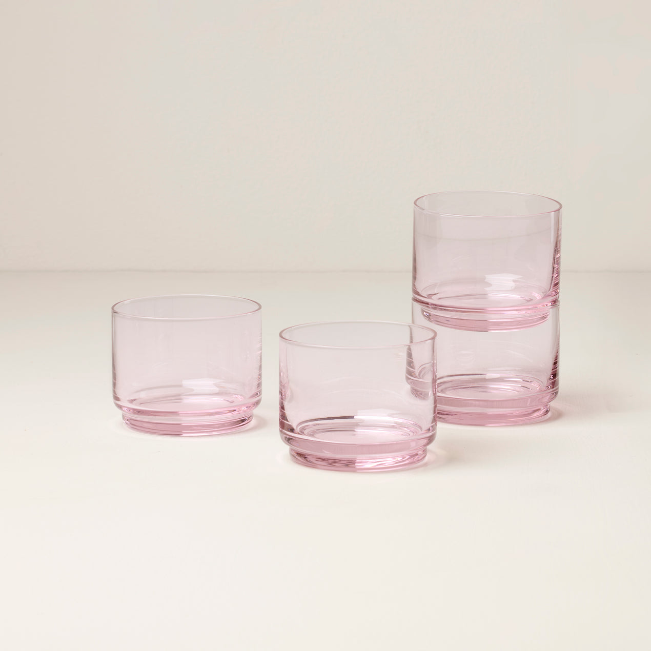 cambridge silversmiths Tuscany Classics Stackable Short Glasses Set of 4 Blush