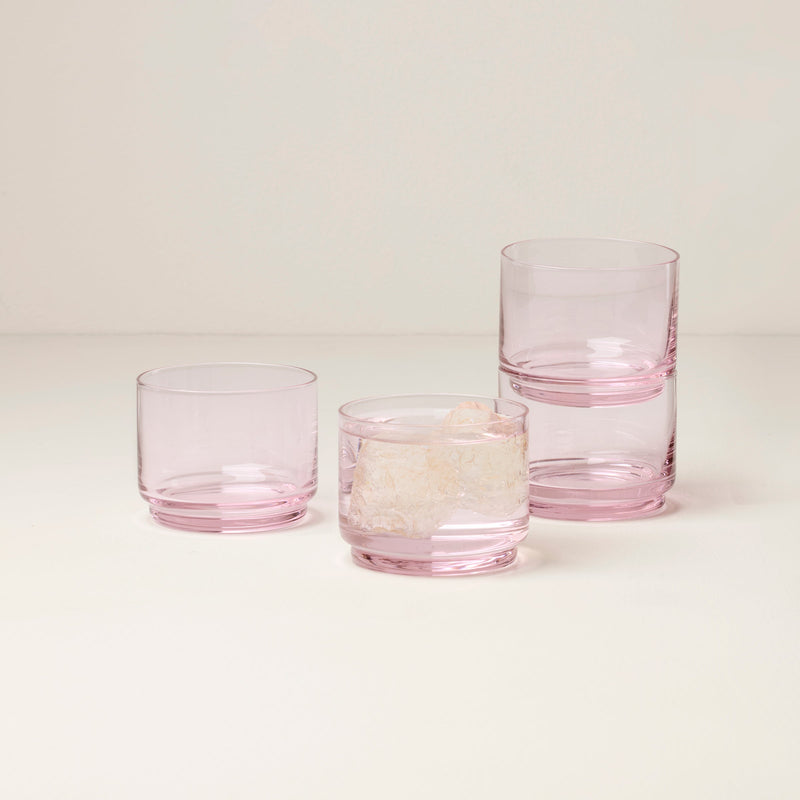 Tuscany Classics Stackable Short Glasses, Set of 4, Blush