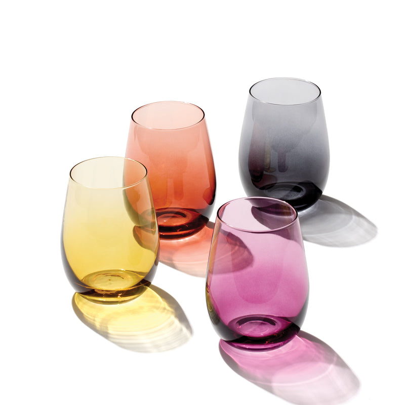 Oneida 897854 Golden Hour Stemless Wine Glasses, Set of 4