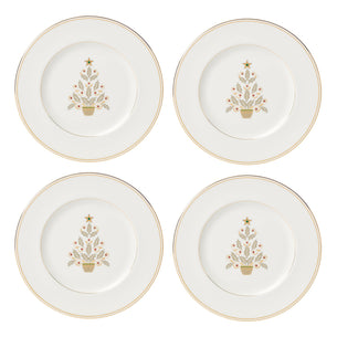 Federal Gold Tree Accent Plates, Set of 4