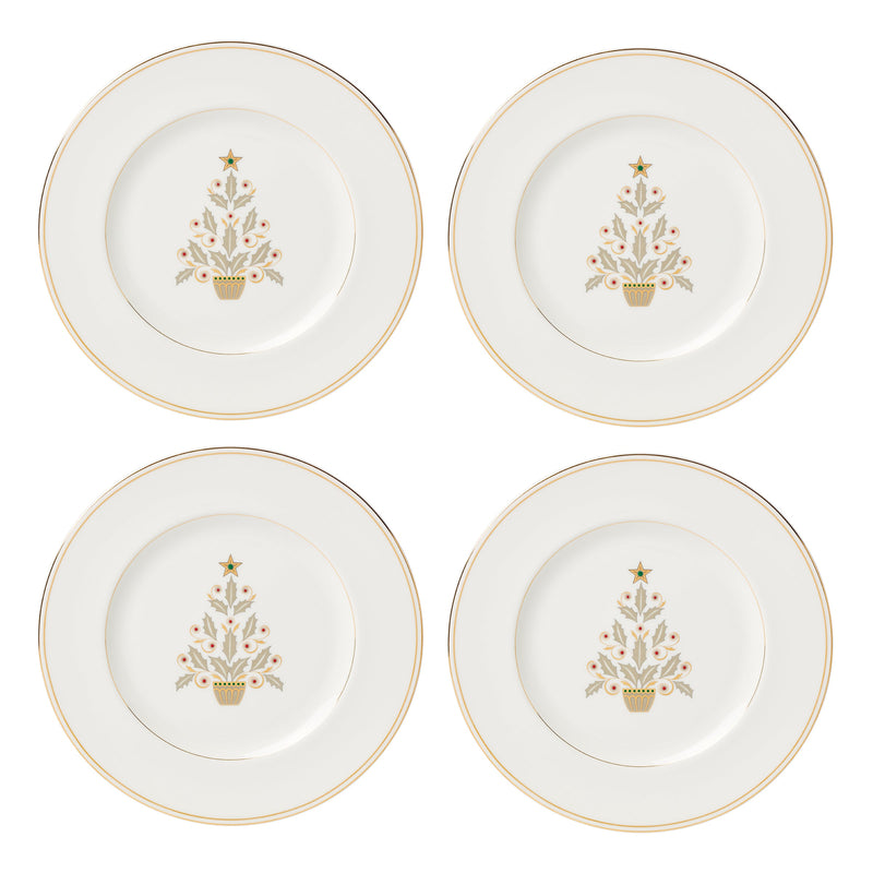 Federal Gold Tree Accent Plates, Set of 4