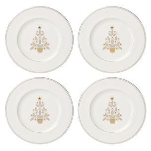 Federal Platinum Tree Accent Plates, Set of 4