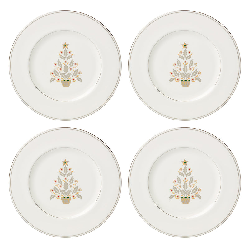 Federal Platinum Tree Accent Plates, Set of 4