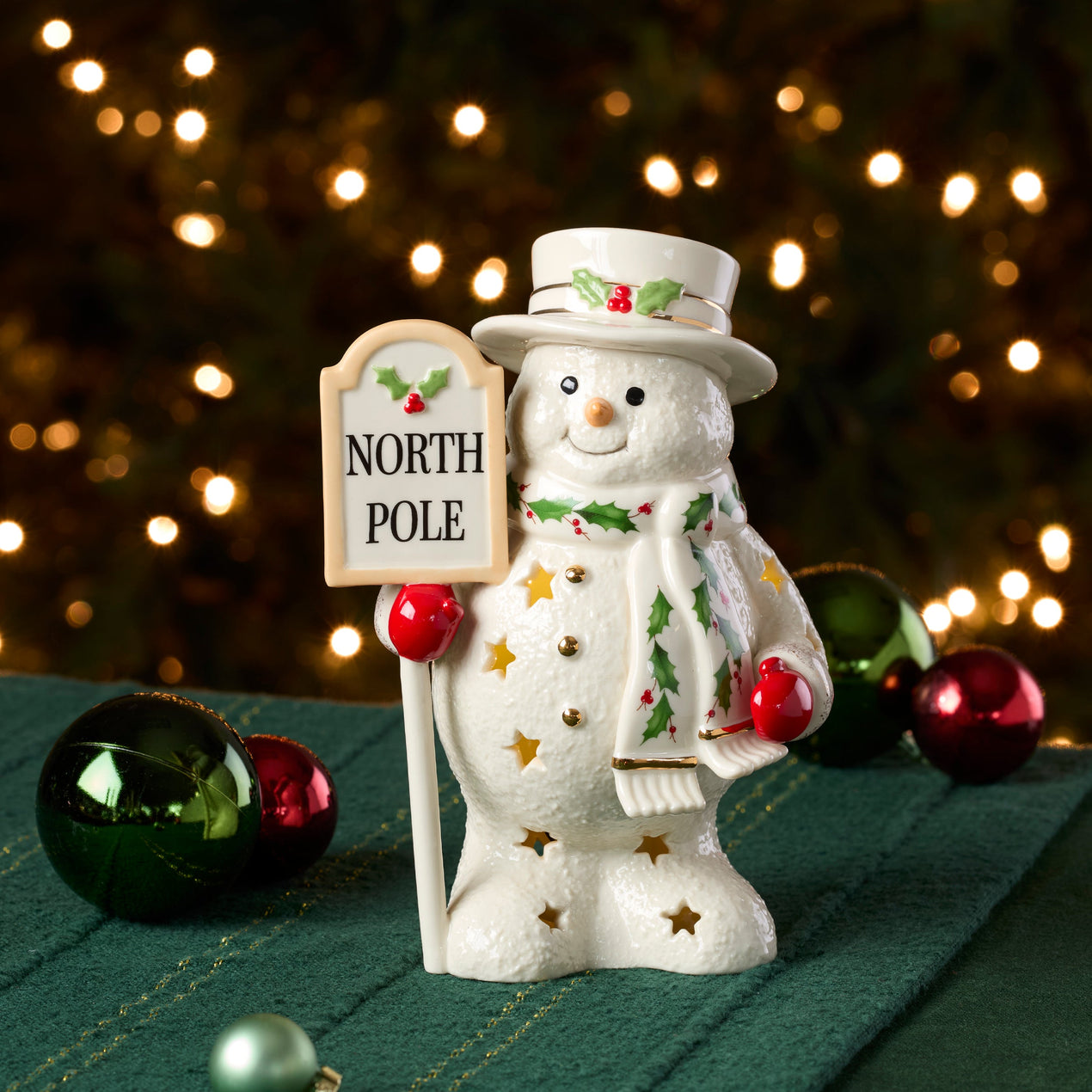 Happy Holly Days North Pole Snowman Lit Figurine – Lenox Corporation