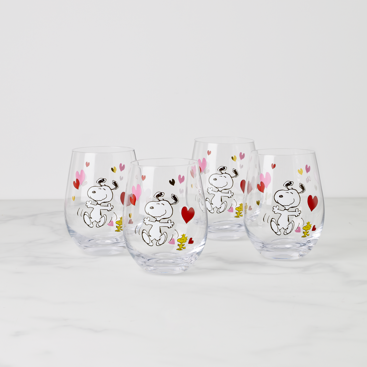 Lenox Set Di 4 Ciotole Multiuso In Porcellana Snoopy Christmas – 740 Ml, Lavabili In Microonde - 2