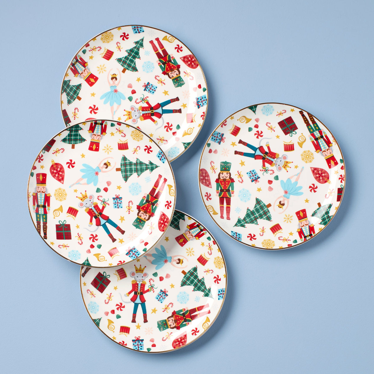 Nutcracker Ballet Accent Plates, Set of 4