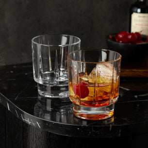 Estate Crystal Double Old Fashion Glasses, Set of 4