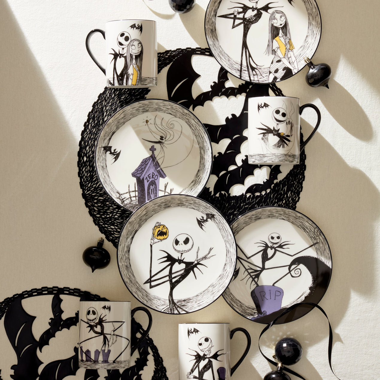 Nightmare Before Christmas Accent Plates, Set of 4