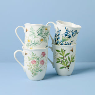 Butterfly Meadow Herbs Mugs - Set of 4