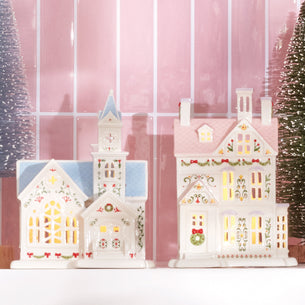 Lenox Holiday Village Lit Christmas Church Figurine