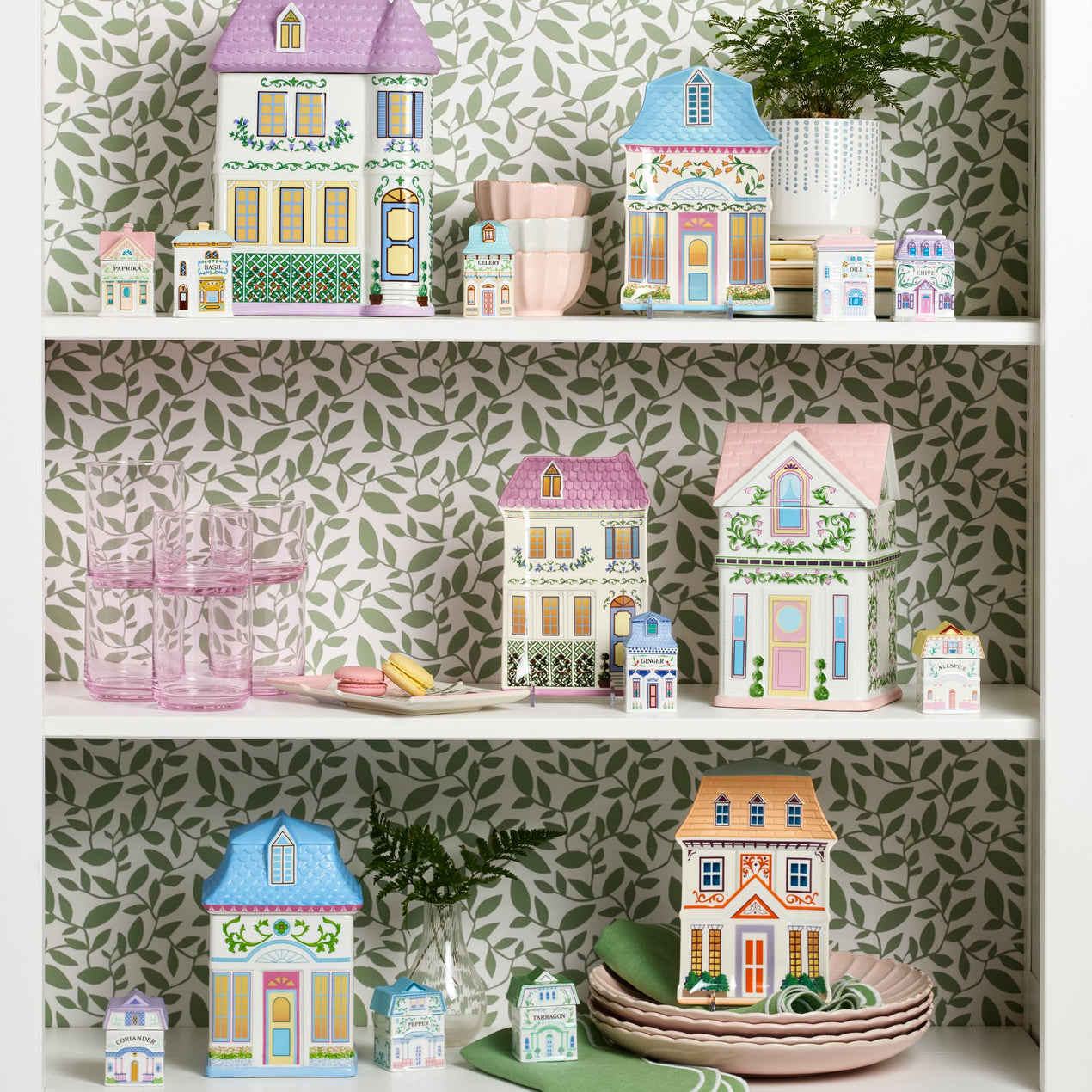 Lenox Village House Accent Plates, Set of 4