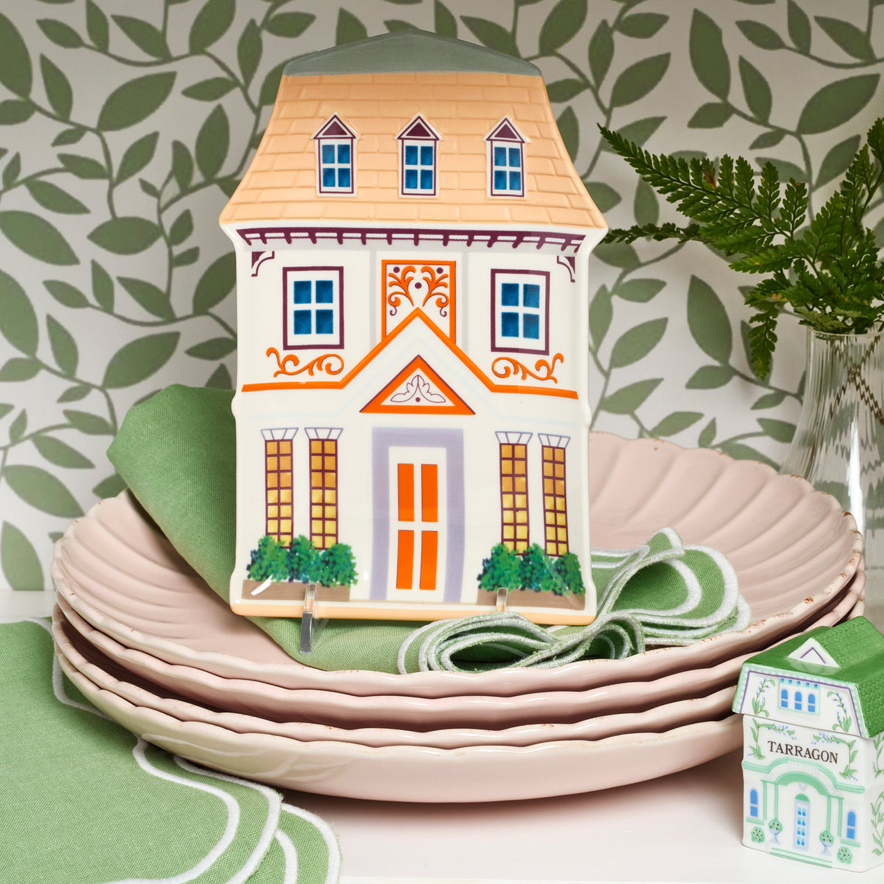 Lenox Village House Accent Plates, Set of 4