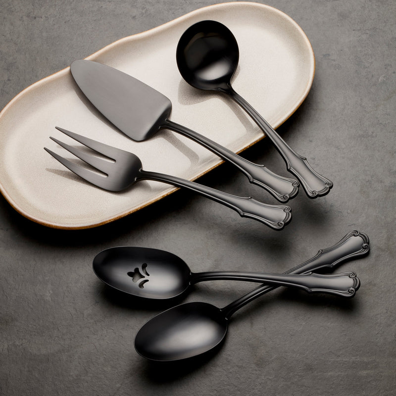 James Street Satin Black 5 Piece Hostess Set