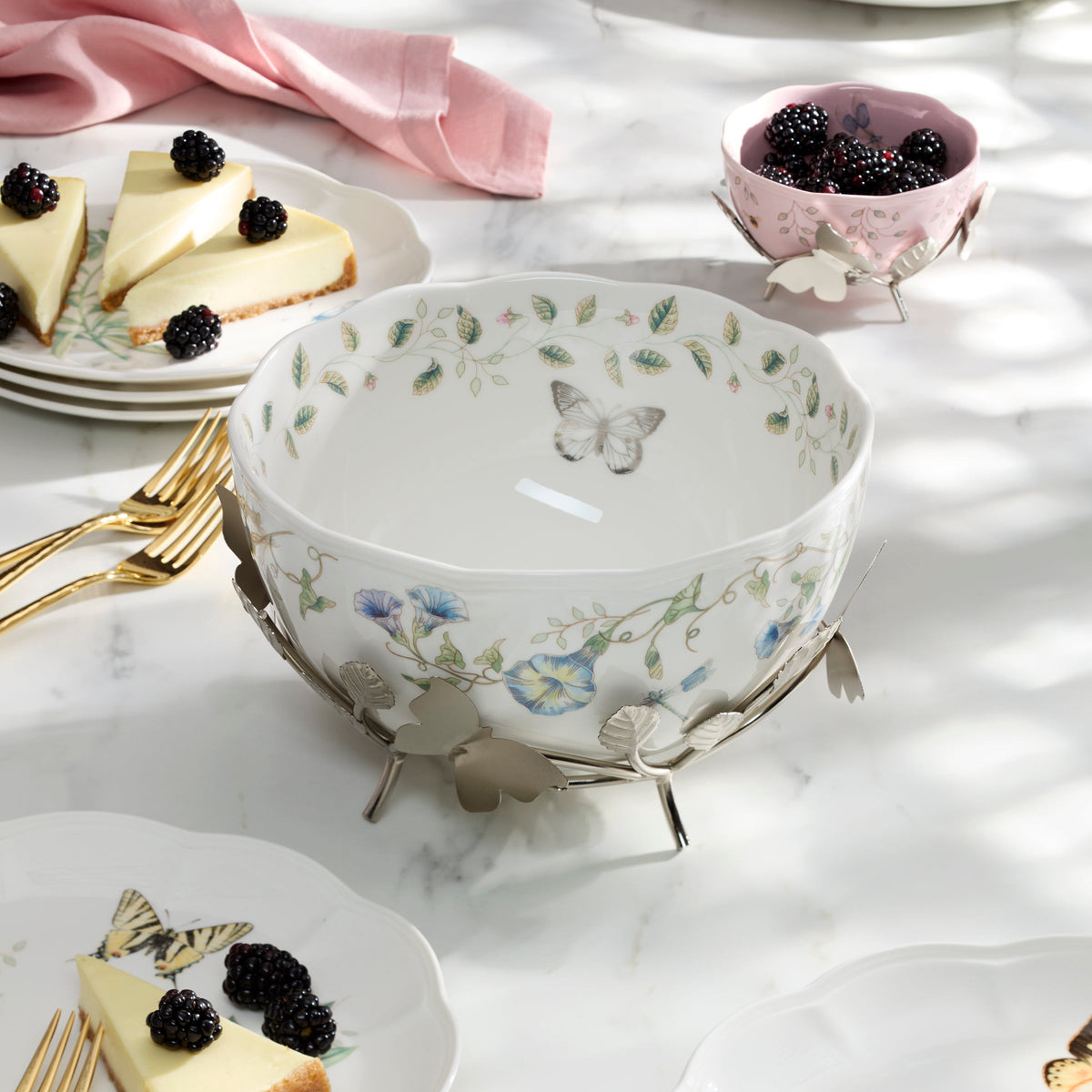 Butterfly Meadow Bowl with Stand – Lenox Corporation