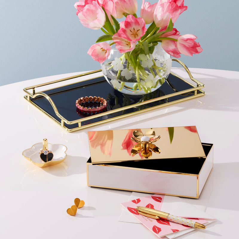 Make It Pop Glass Vanity Tray, Navy