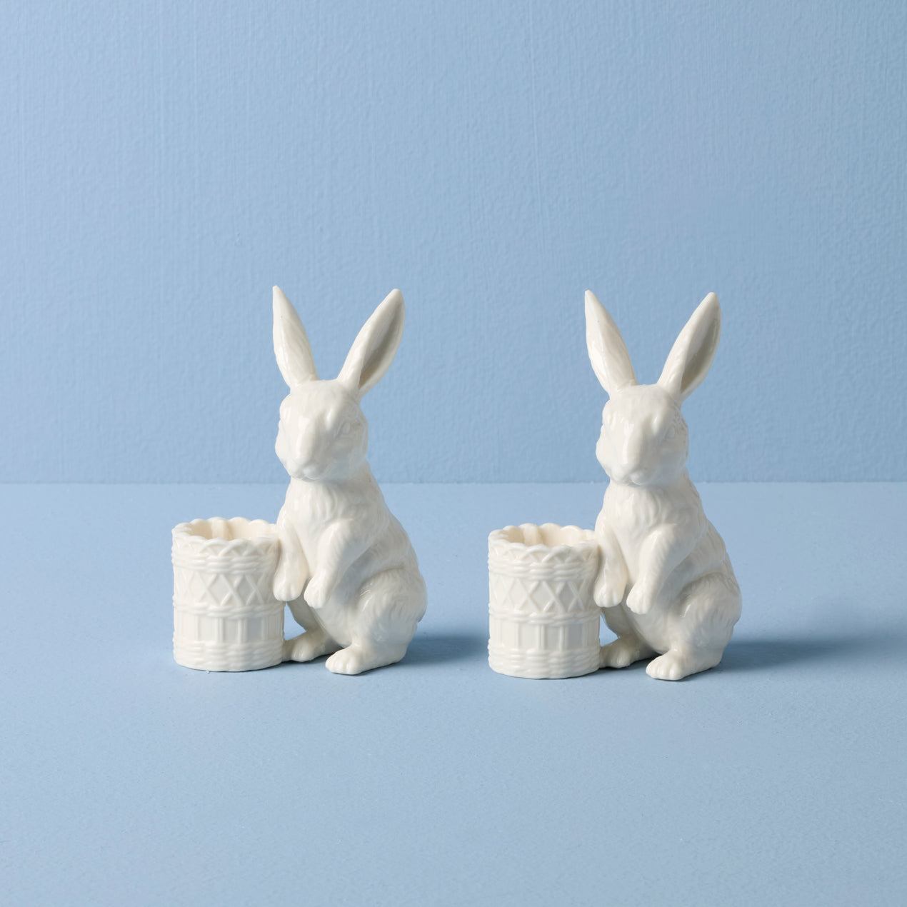 cambridge silversmiths Wicker Creek Bunny Candle Holders Set of 2