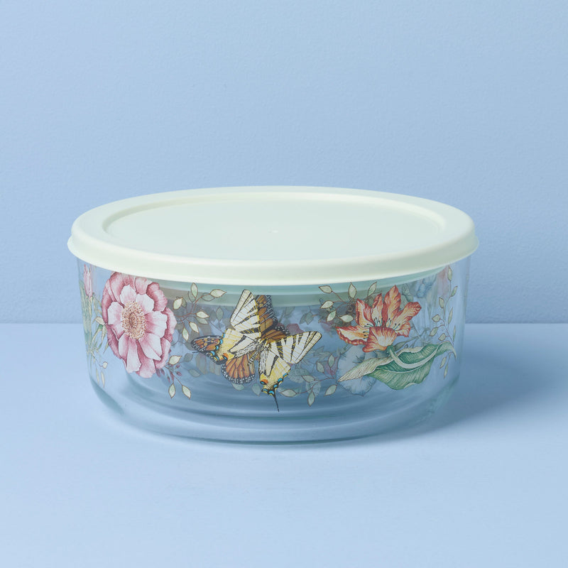 Butterfly Meadow Glass Food Storage Containers with Lids, Set of 4