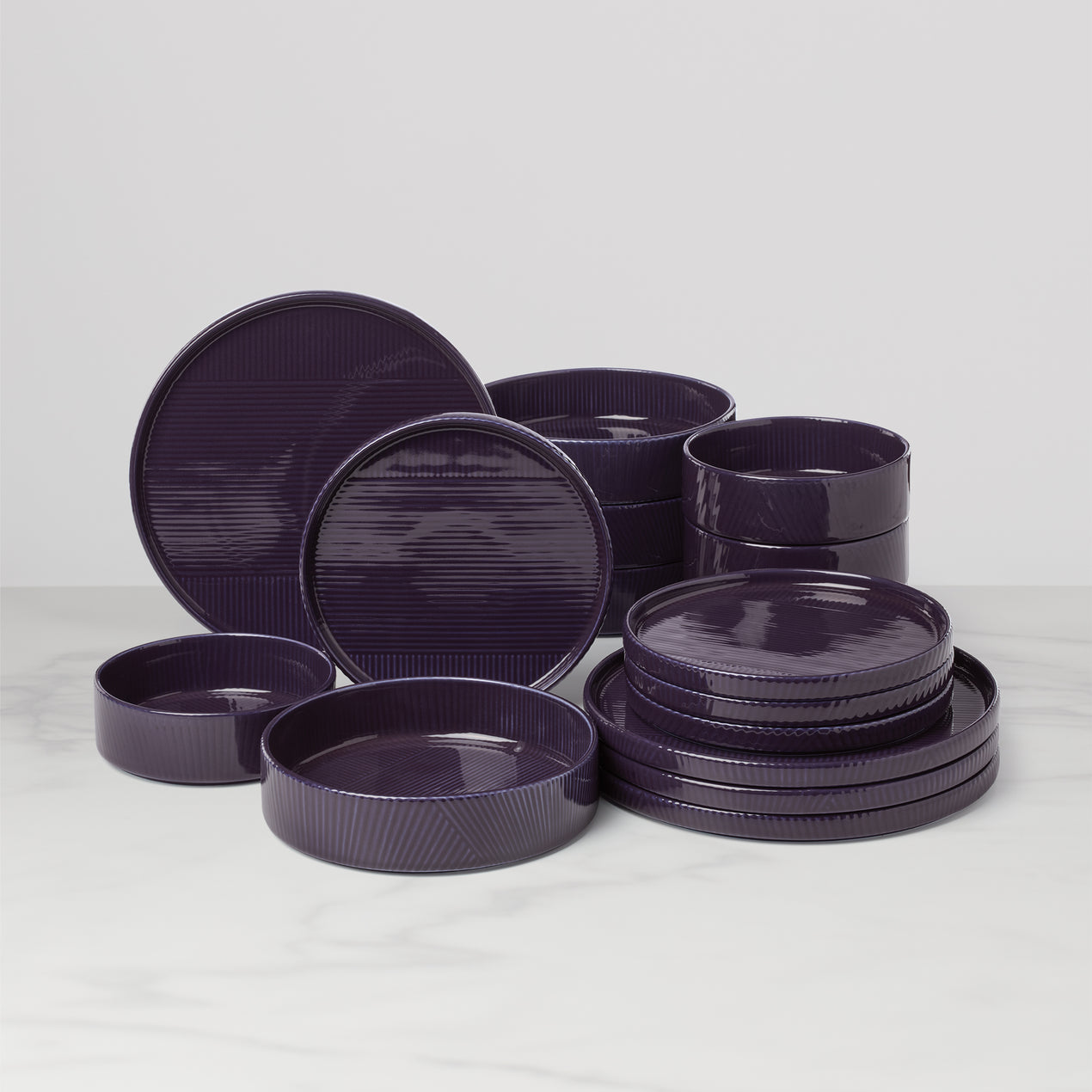 cambridge silversmiths Modulus 16-Piece Dinnerware Set Nightshade