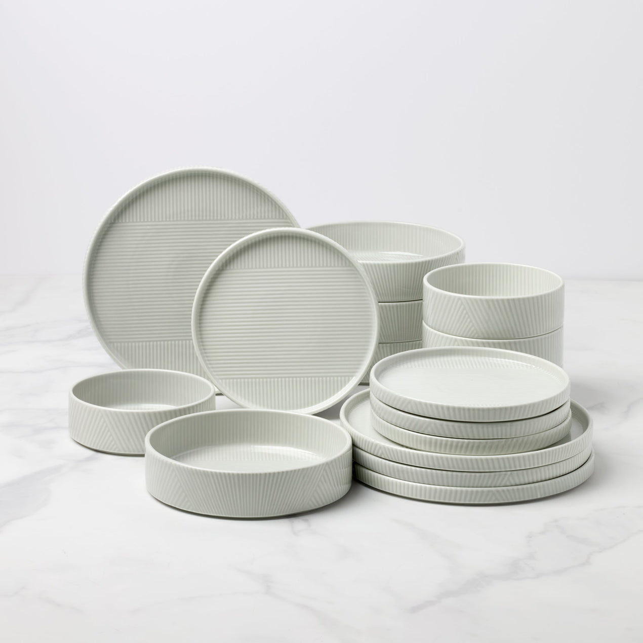 Modulus 16-Piece Dinnerware Set, Vapor