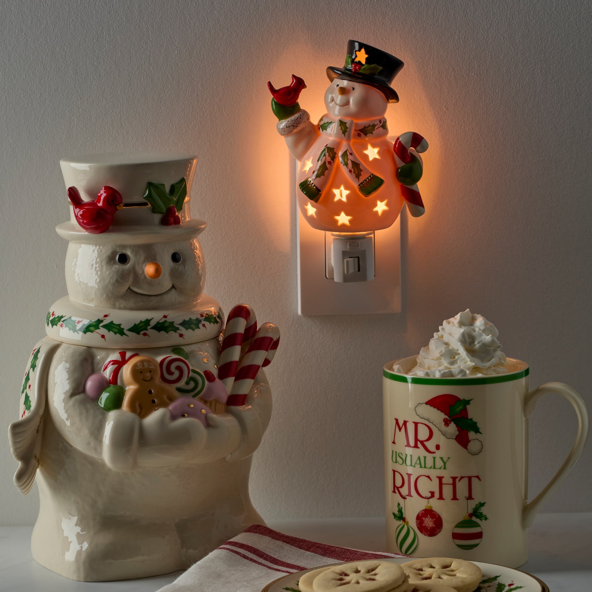 Happy Holly Days Snowman Night Light – Lenox Corporation