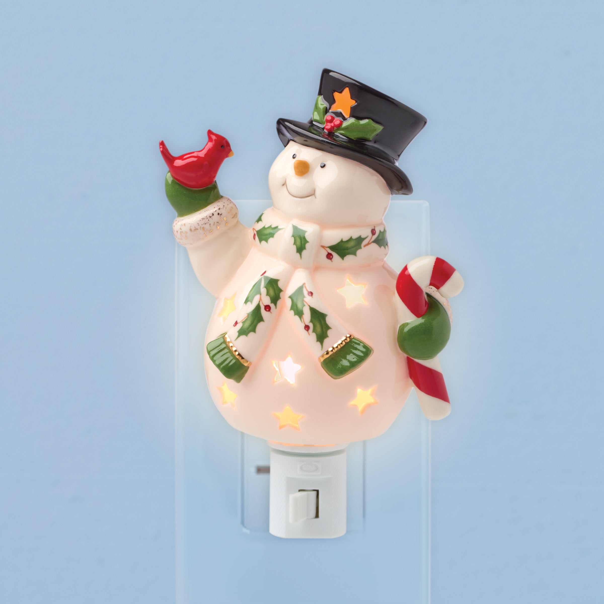 Lenox Happy Holly Days Snowman Night Light - Thumbnail 2