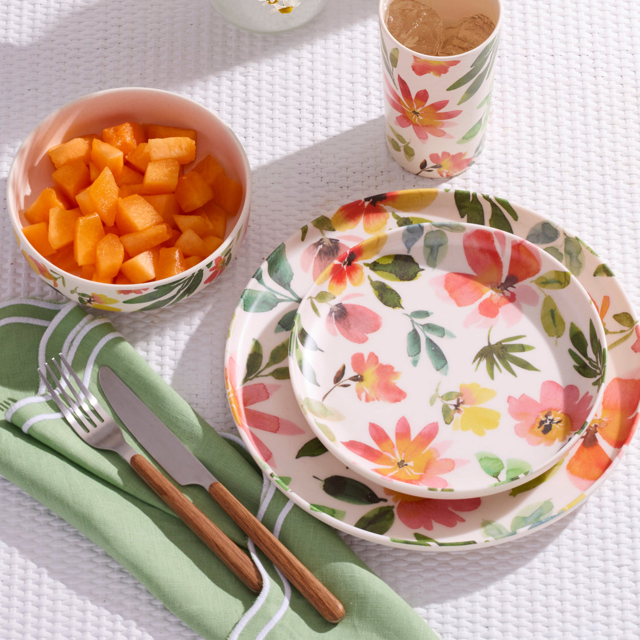 24/7 Outdoor Living 12-Piece Flatware Set, Mirror/Faux Wood