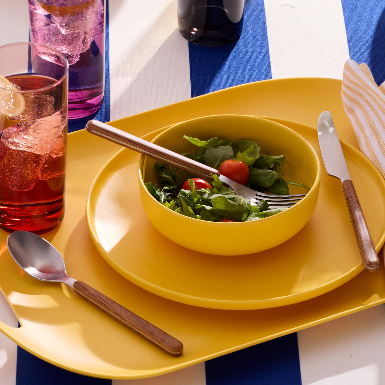 24/7 Outdoor Living 12-Piece Flatware Set, Mirror/Faux Wood