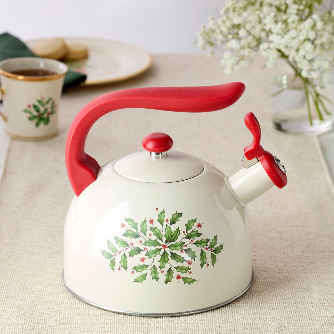Holiday Metal Tea Kettle