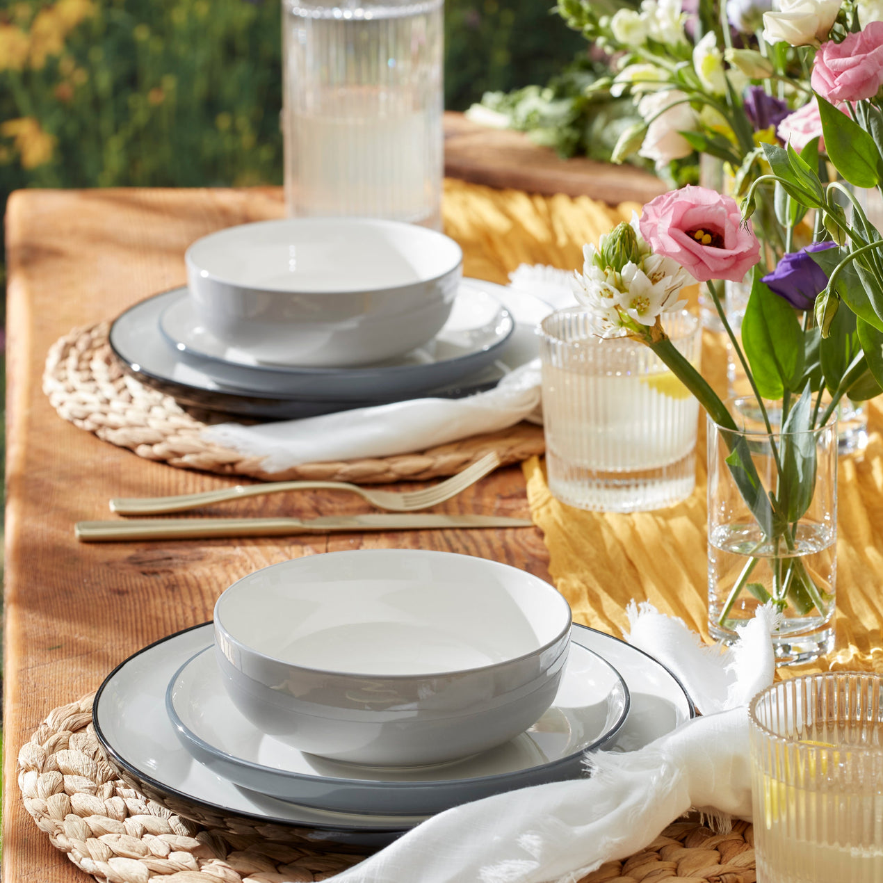 24/7 Colors 12-Piece Dinnerware Set, Pumice