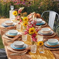 24/7 Colors 12-Piece Dinnerware Set, Turquoise