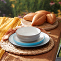 24/7 Colors 12-Piece Dinnerware Set, Turquoise
