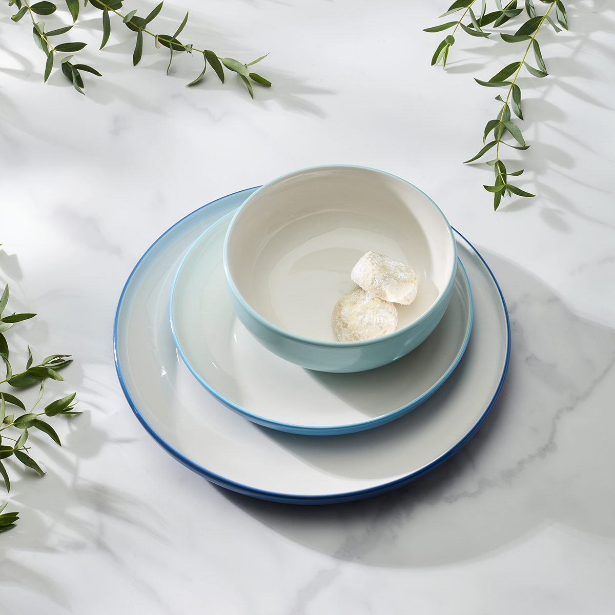 24/7 Colors 12-Piece Dinnerware Set, Turquoise