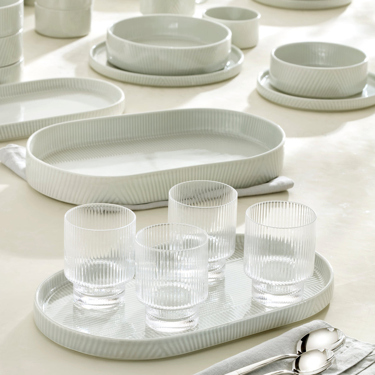 Modulus 2-Piece Serving Set, Vapor