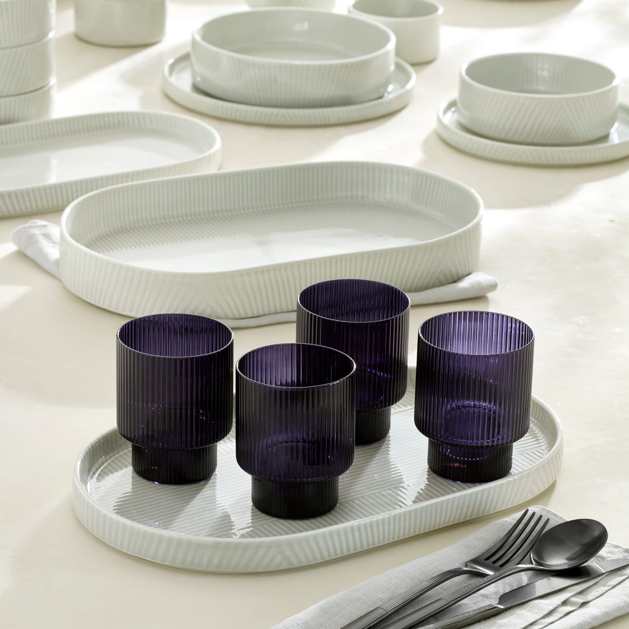 Modulus 2-Piece Serving Set, Vapor