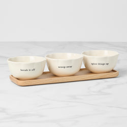 What A Treat 3-Piece Dip Bowls with Tray Set