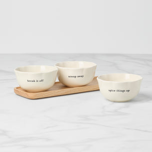 What A Treat 3-Piece Dip Bowls with Tray Set